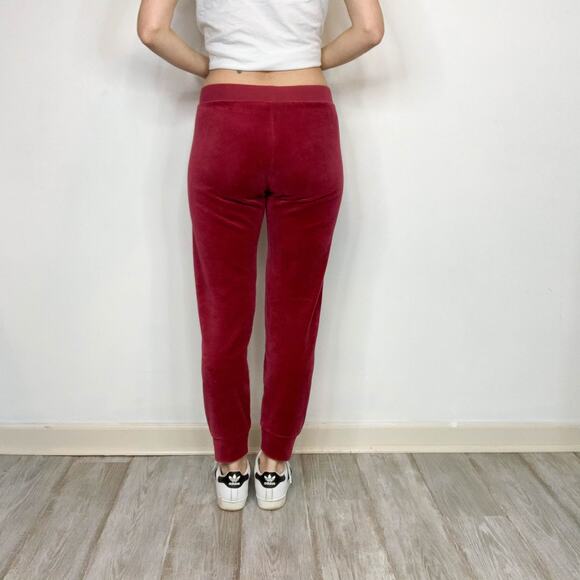 JUICY COUTURE y2k 90s velour track suit sweatpants maroon berry 2829 - Picture 4 of 11